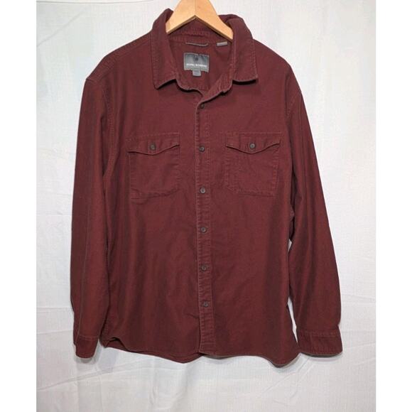 Royal Robbins Mens Flannel Button Up Shirt XXL Burgundy Organic Cotton Outdoors - Picture 1 of 7